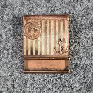 Vintage Copper Match Safe Holder Father Marquette Marquette Michigan Anchor